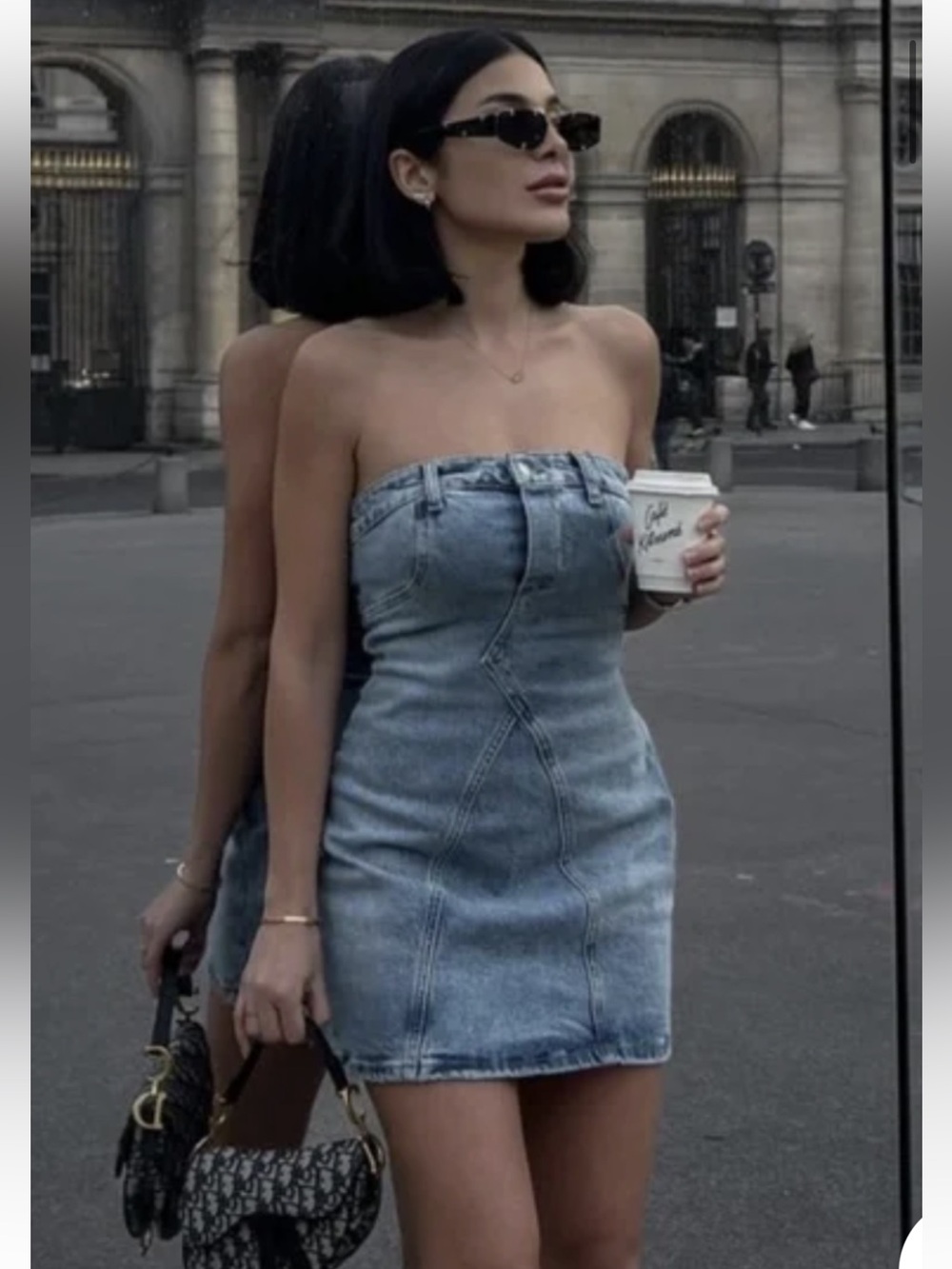 Zara Strapless Denim Dress